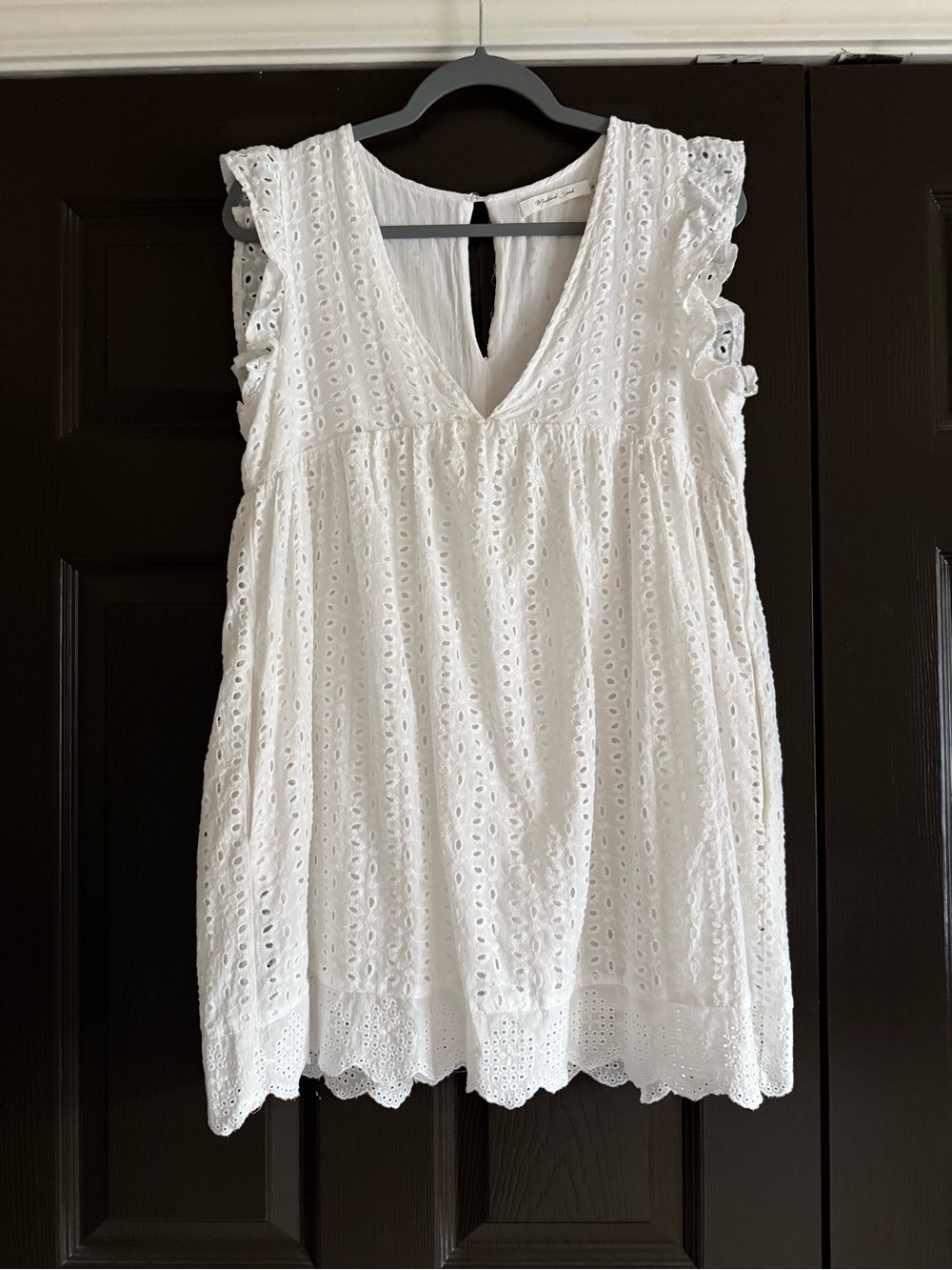 Mustard Seed White Eyelet Mini Dress